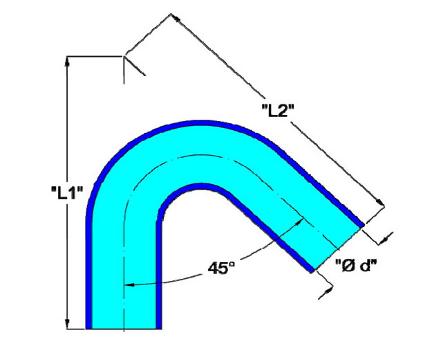 elbow silicone hoses angle 45